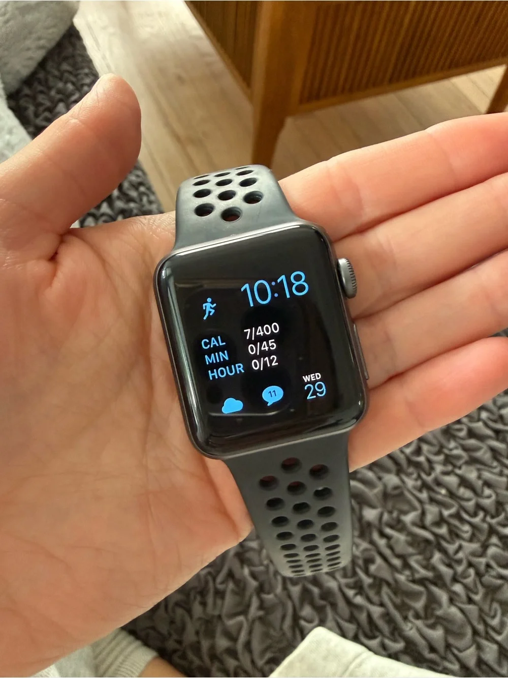 38MM Apple Watch NIKE SERIES 3 with Black Perforated Sport Band